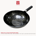 Load image into Gallery viewer, Flat bottom hand hammered hand forged zhang qiu carbon steel wok