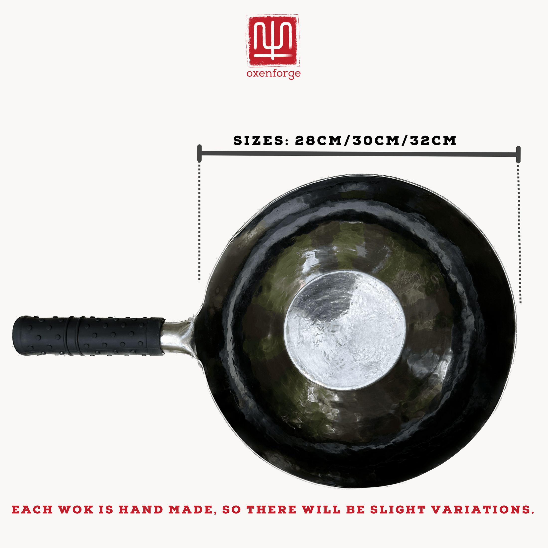 Flat bottom hand hammered hand forged zhang qiu carbon steel wok