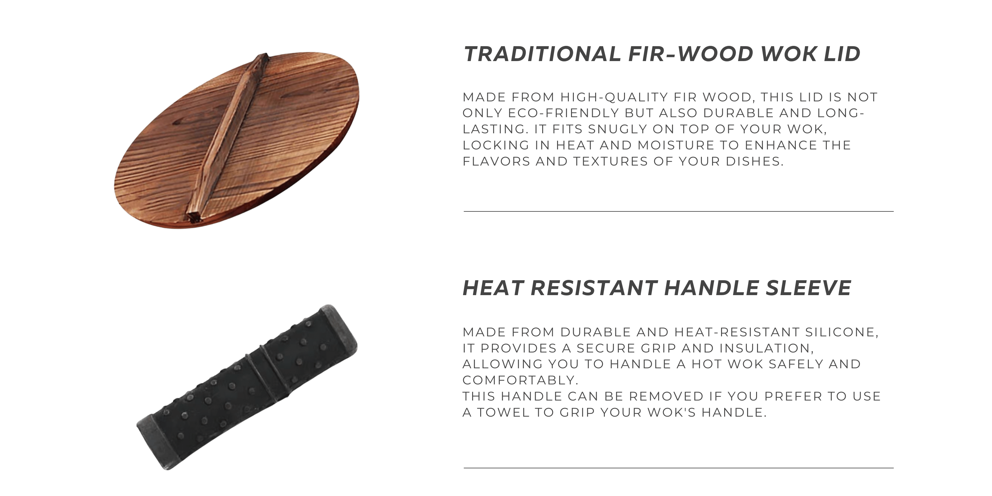 accessories included with Oxenforge hand hammered woks