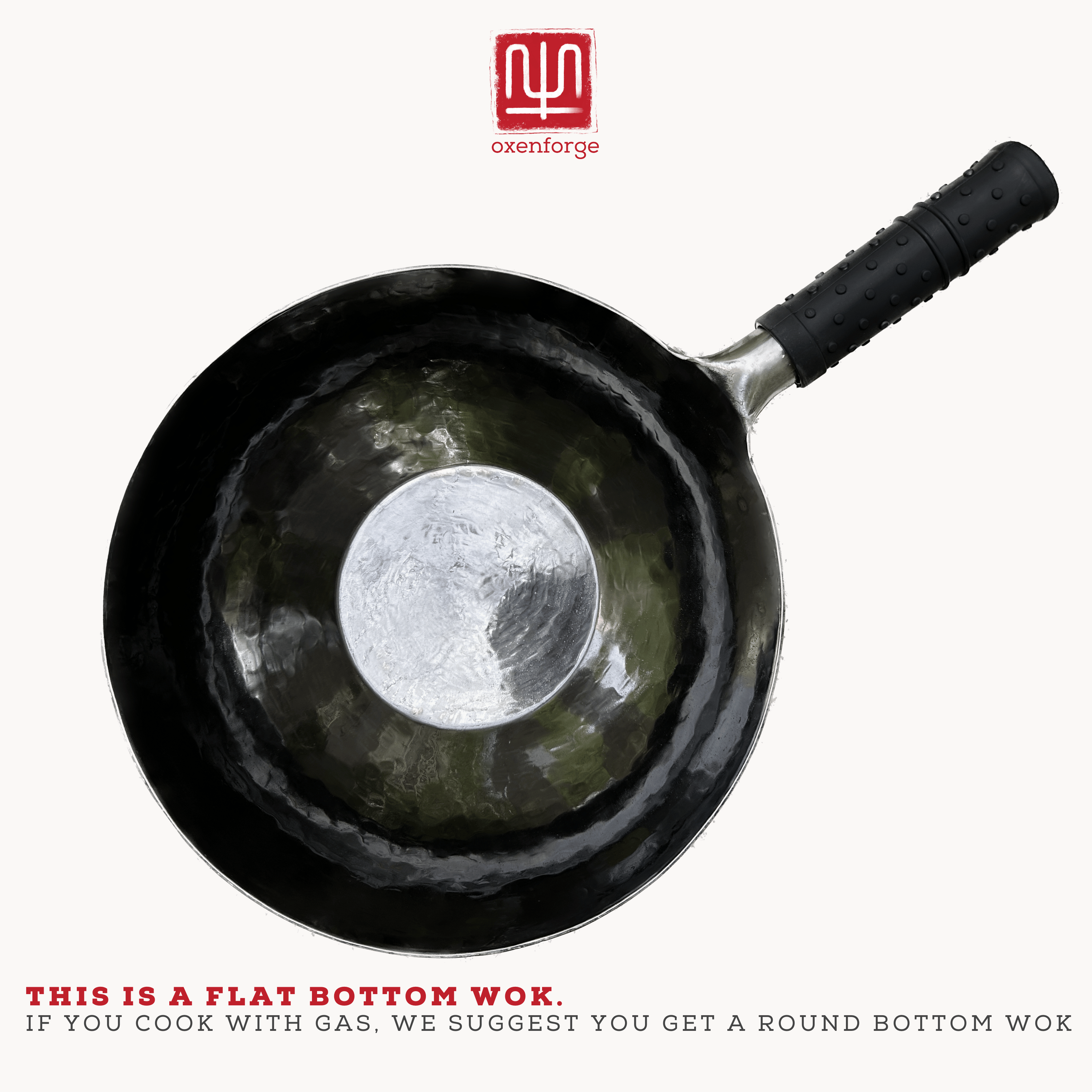 32cm Oxenforge | Hand Forged Wok (Flat-Bottom)