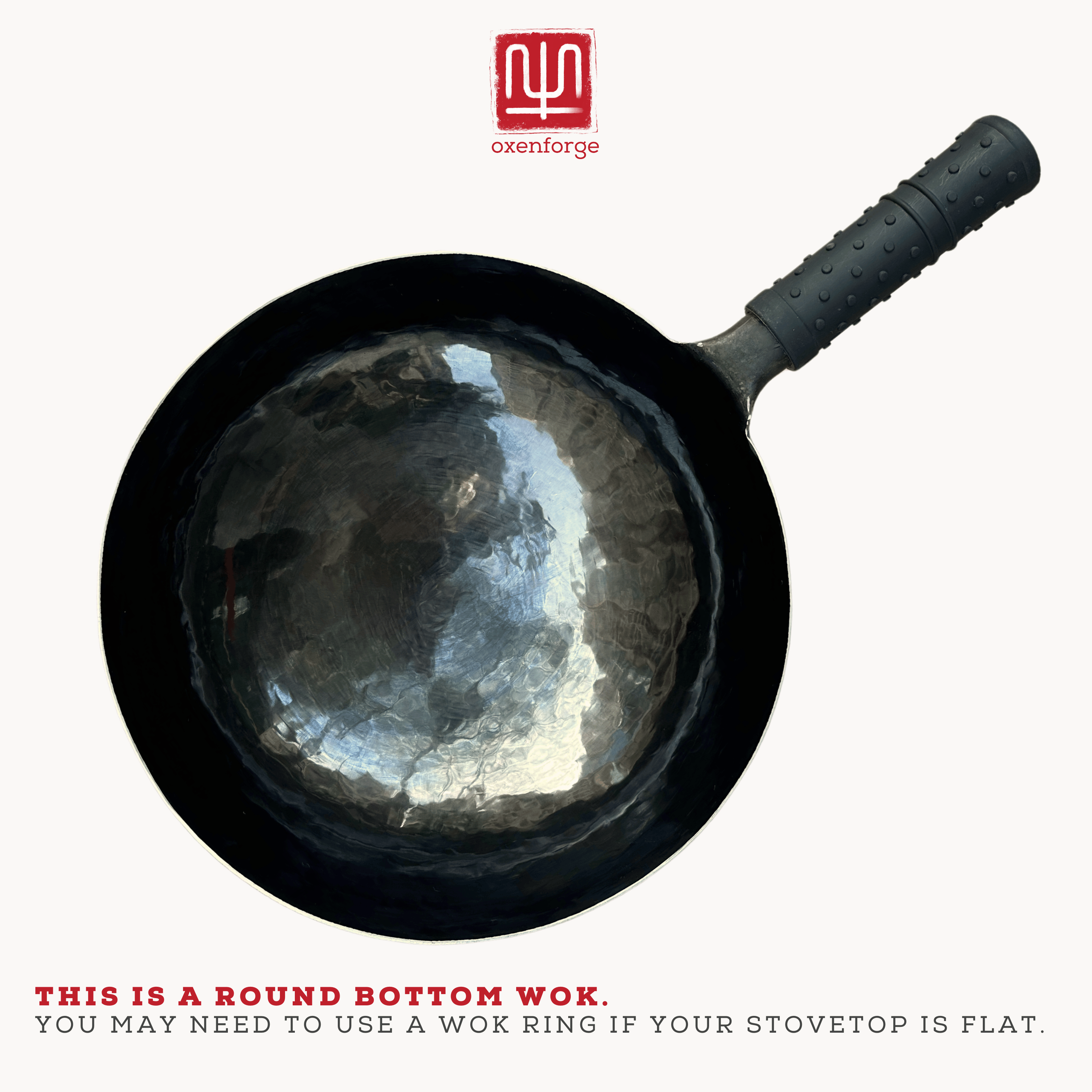 Round Bottom - Hand Hammered Wok 32