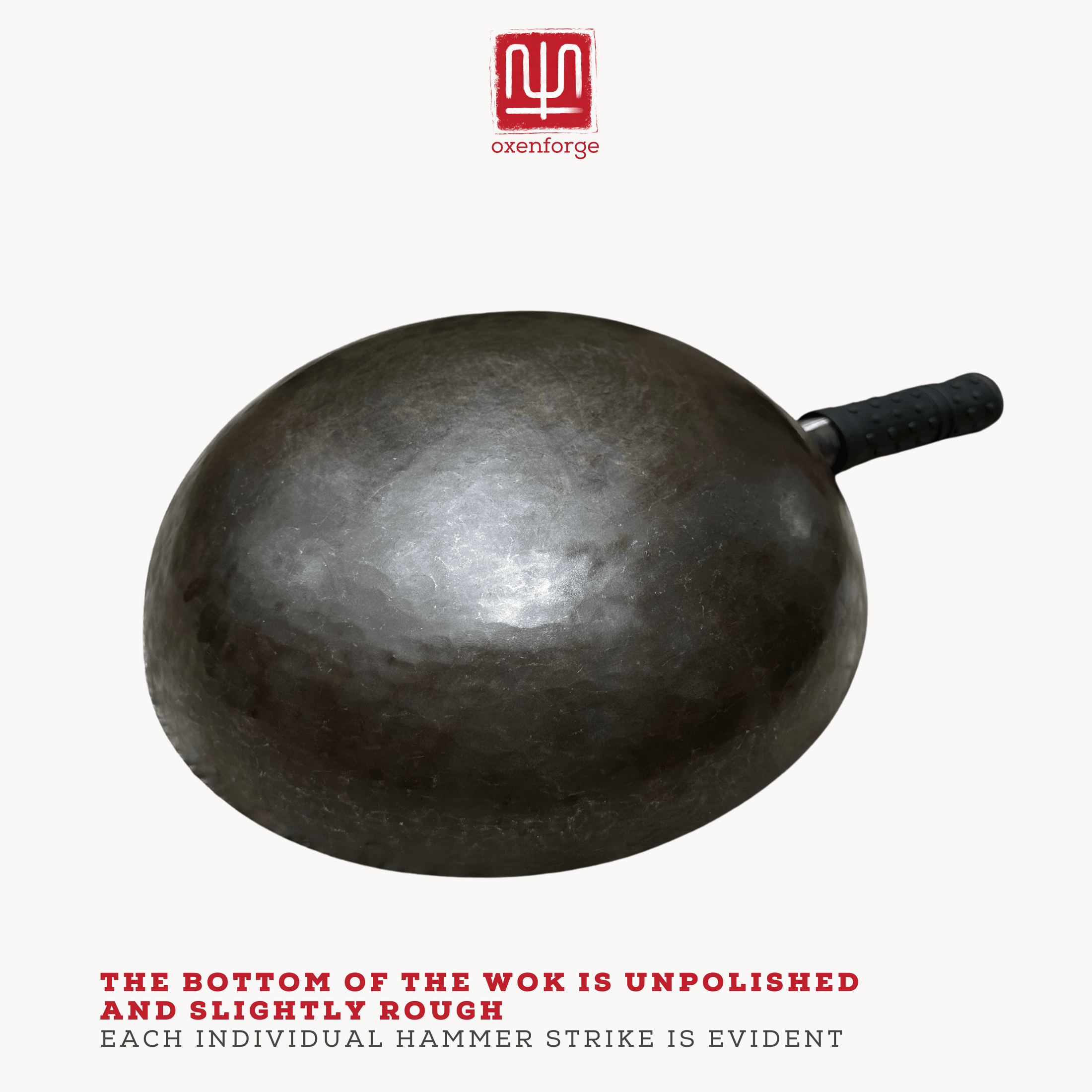 Round bottom hand hammered hand forged zhang qiu carbon steel wok